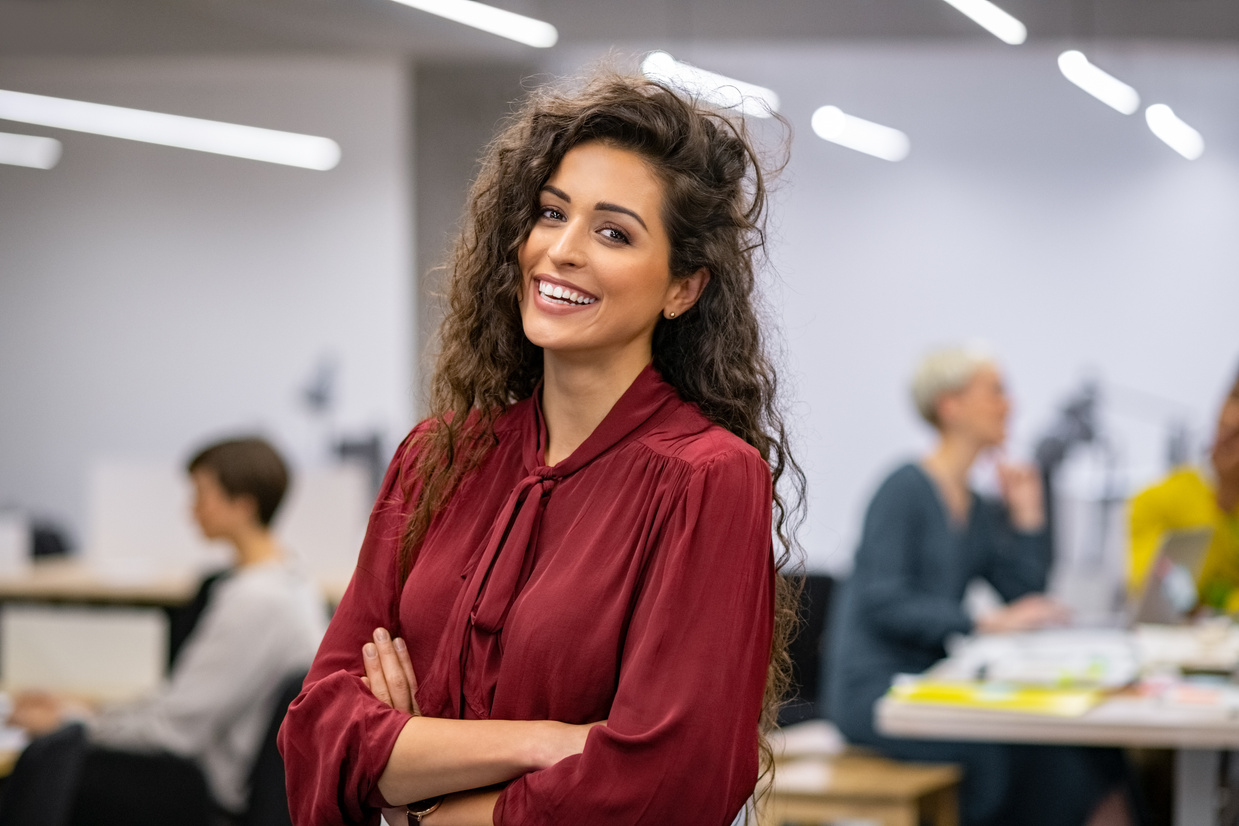 Successful casual business woman smiling